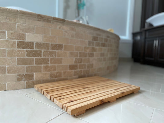 Wood Bathroom Mat | Cedar Bath Mat | Wood Shower Mat